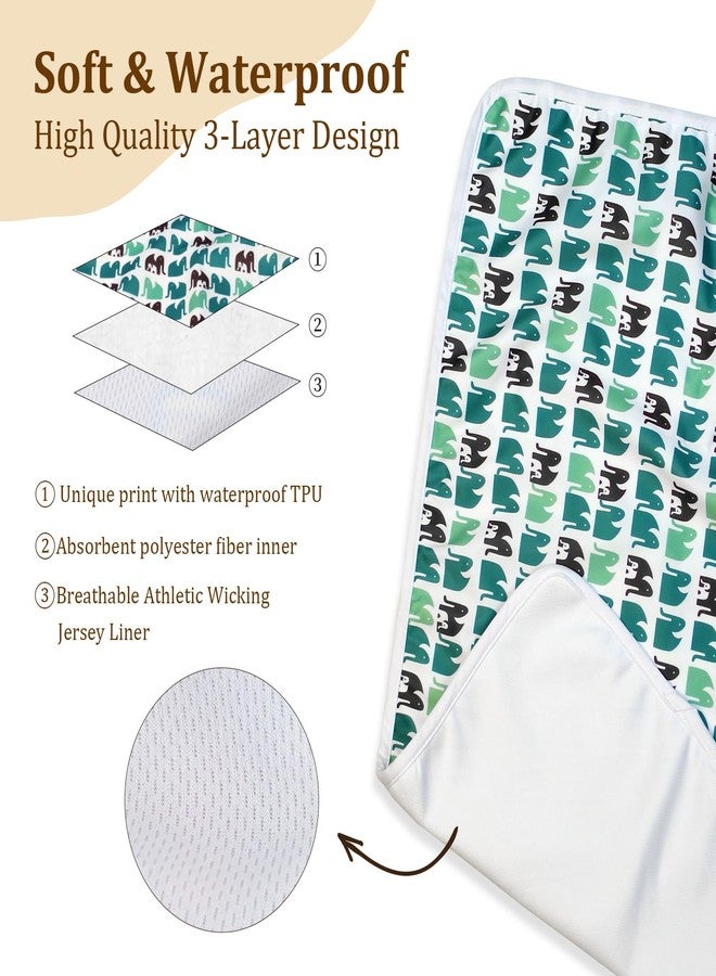 Mama Koala Waterproof Changing Pad Liner, Washable Wipeable Reusable Leak Proof Diaper Travel Mat, 2-Pack Diaper Changing Pad Covers for Baby Girls & Boys 27.5 * 15.7 Inches - Image 2